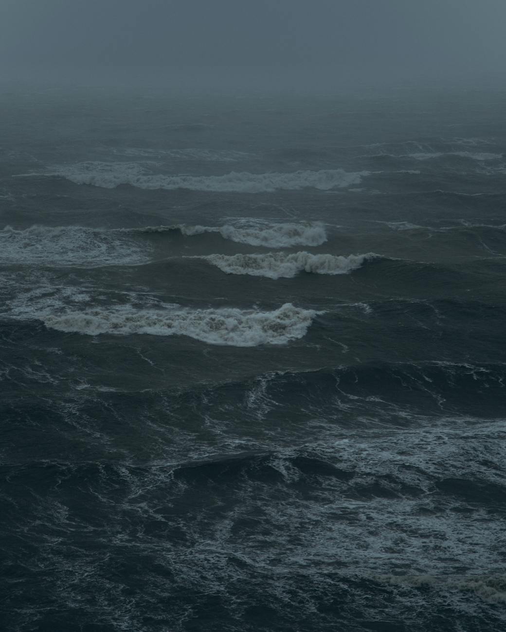 full shot of sea during storm