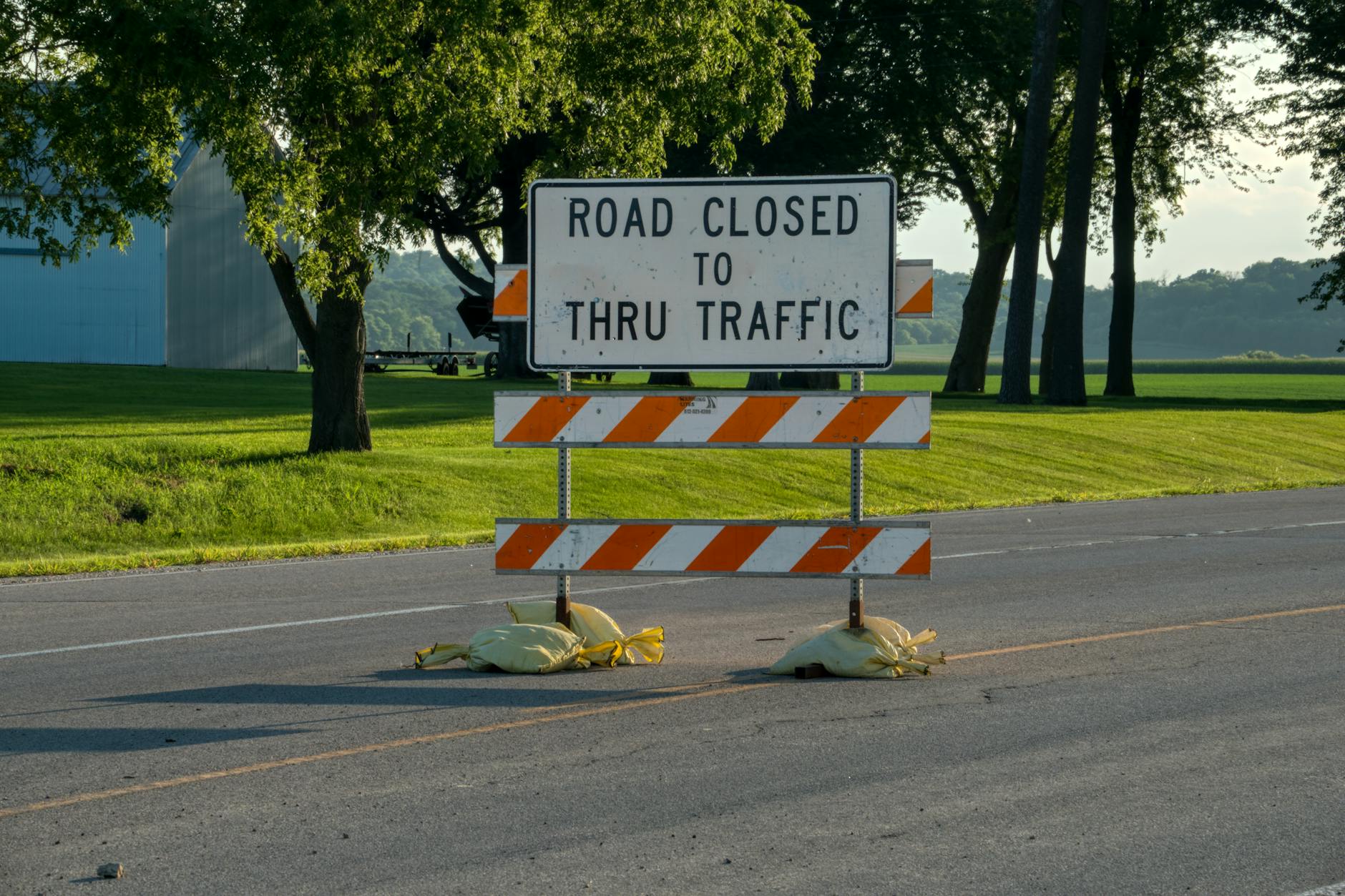 road sign in the middle of the road
